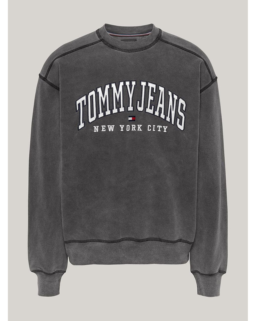 Tommy Hilfiger Varsity Washed Relaxed Sweatshirt in White for Men Lyst UK