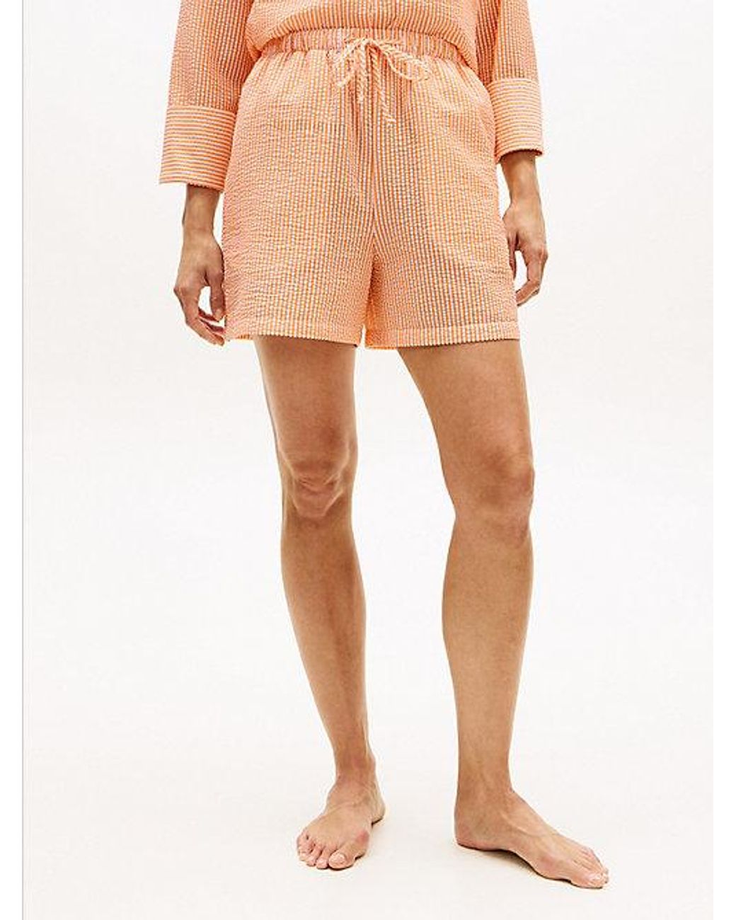 Tommy Hilfiger White Seersucker Cover Up Shorts