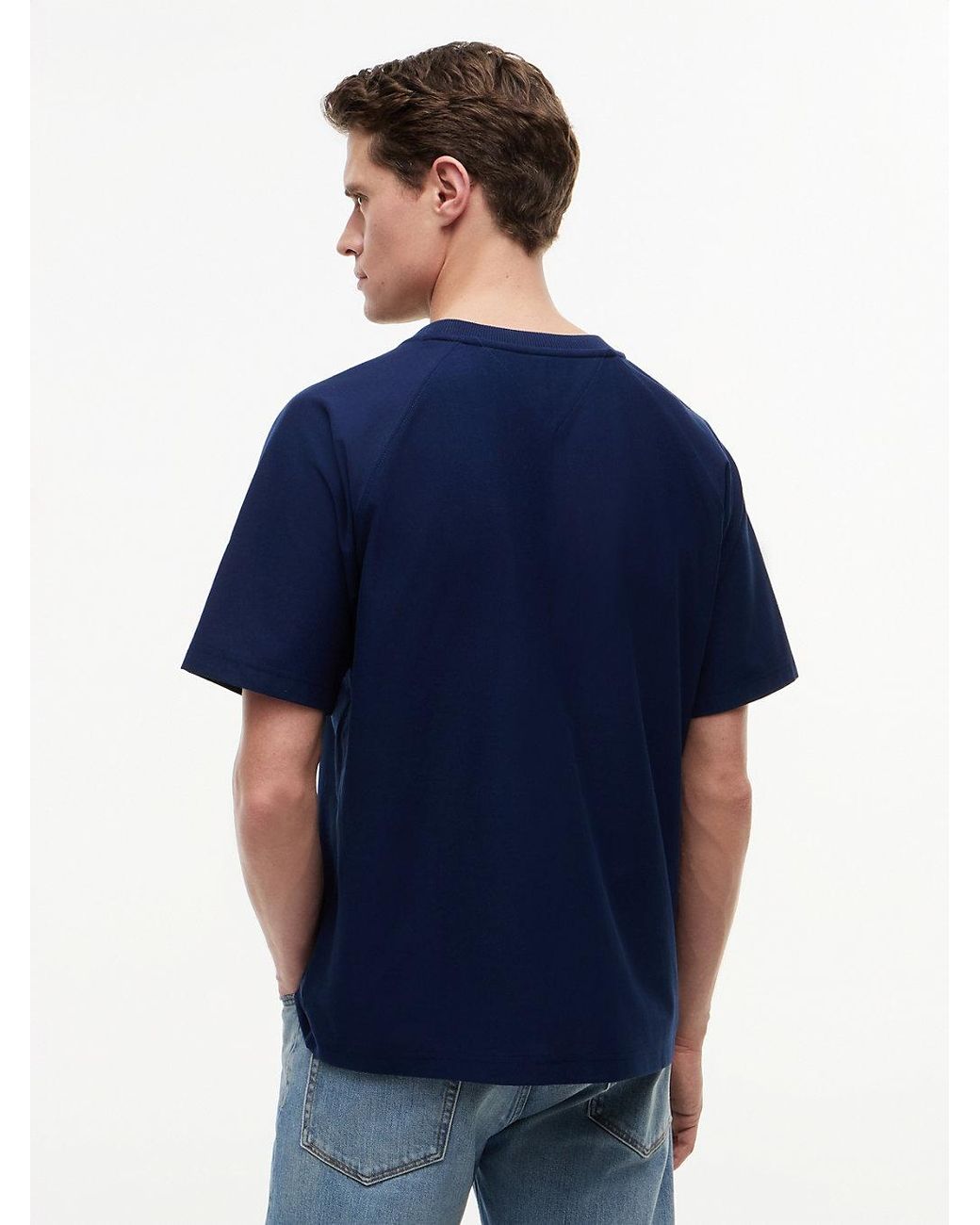 Tommy Hilfiger Blue Flag Raglan Sleeve Relaxed Jersey T-Shirt for men