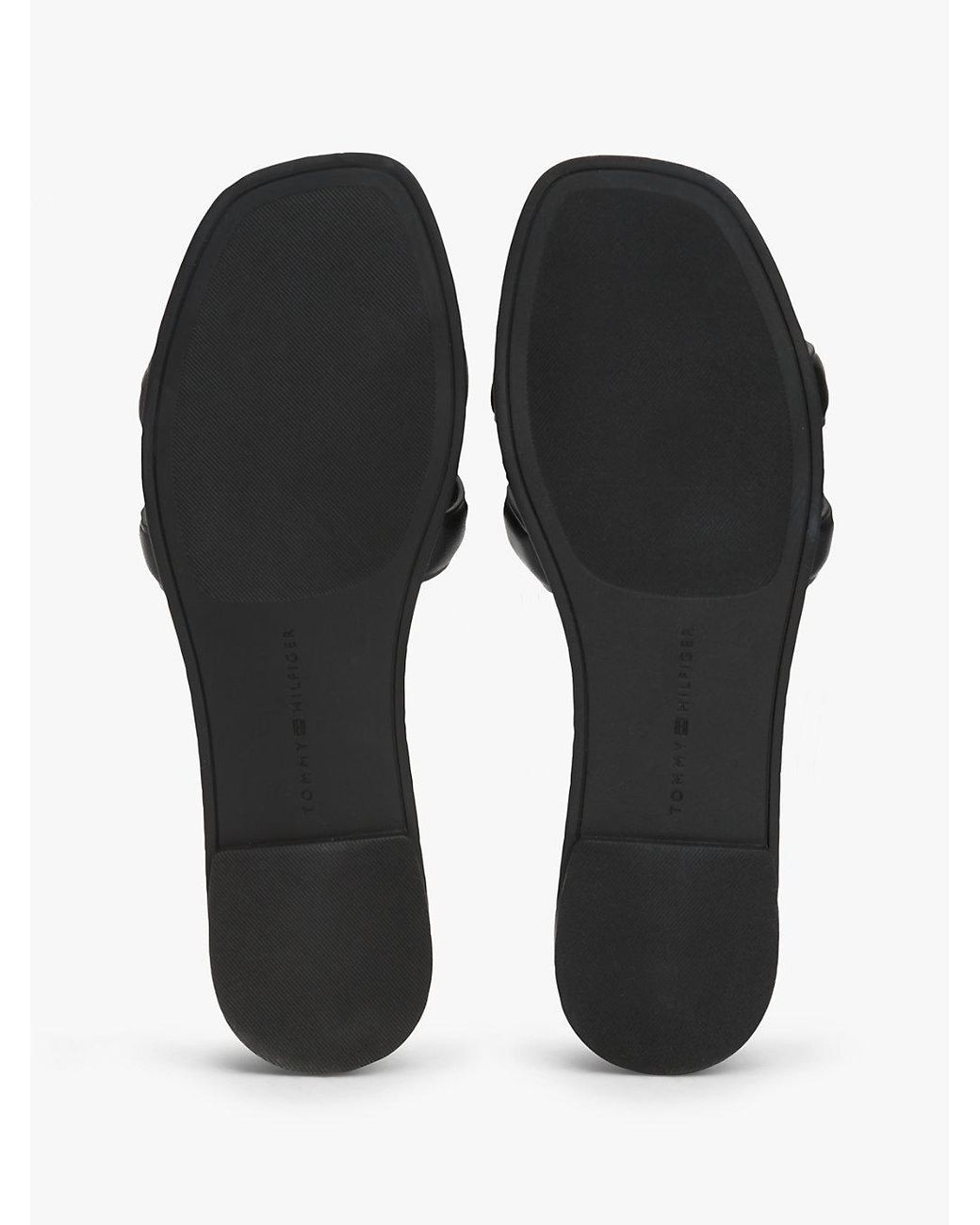 Tommy Hilfiger White Leather Th Monogram Strap Mules
