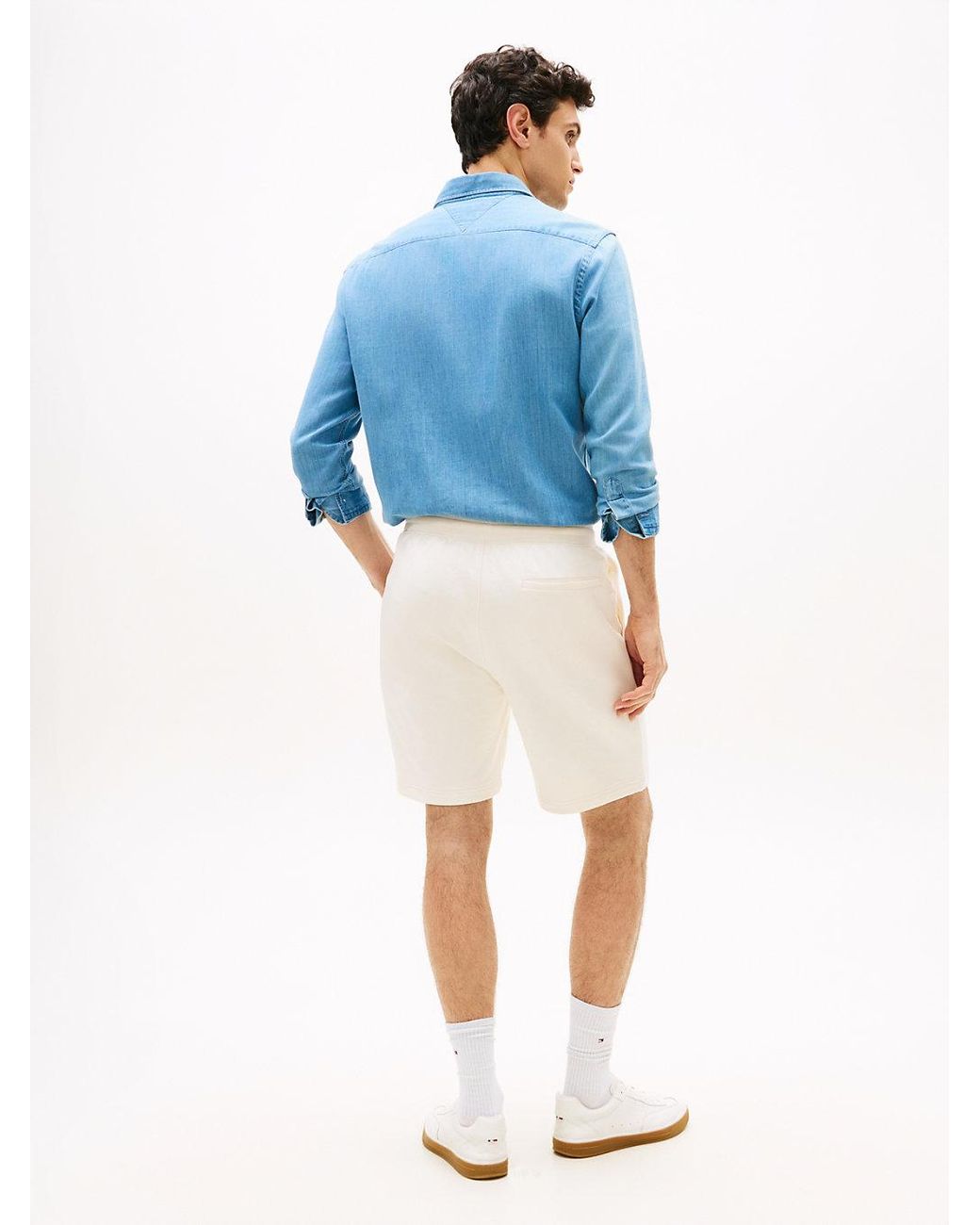 Tommy Hilfiger Blue Flag Embroidery Terry Sweat Shorts for men