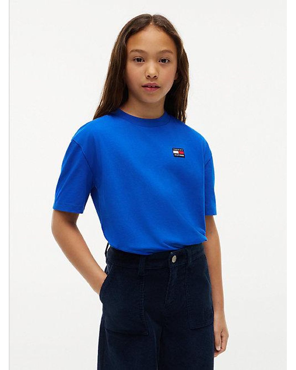 Tommy Hilfiger Blue Heritage Flag Logo Relaxed Jersey T-Shirt