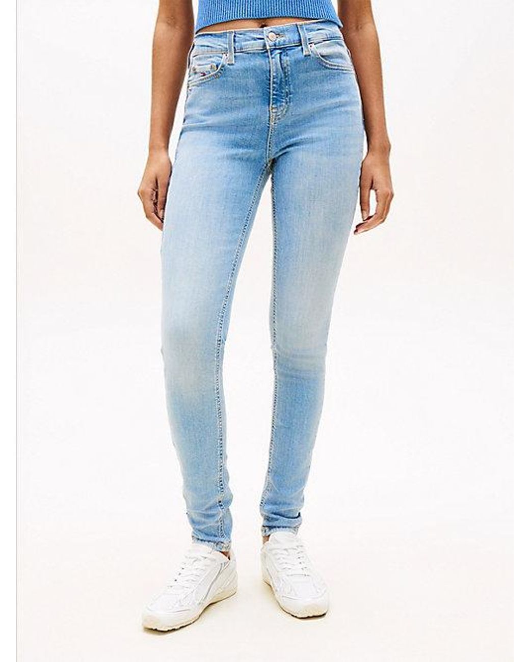 Tommy Hilfiger Blue Nora Faded Mid Rise Skinny Jeans