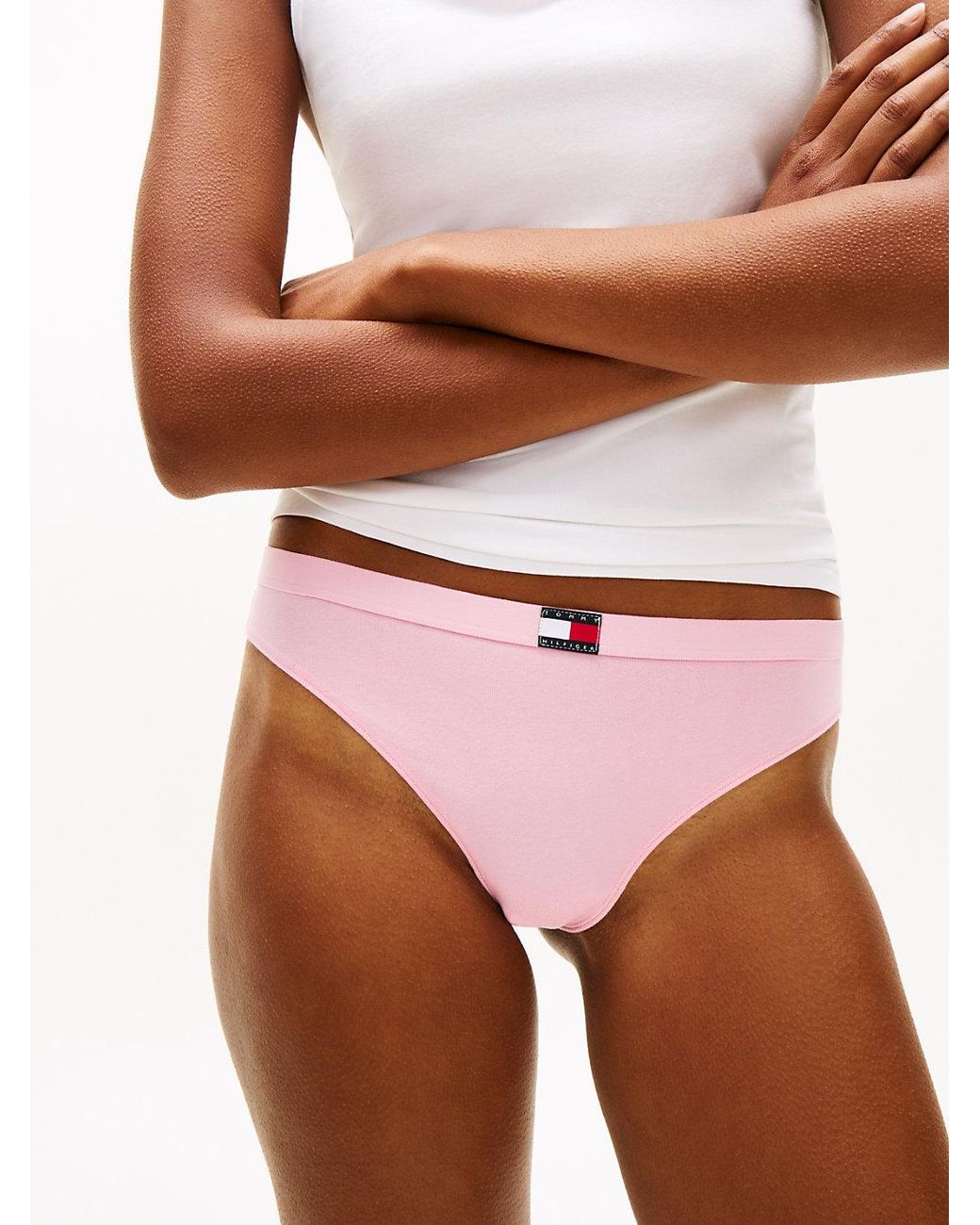 Tommy Hilfiger Pink 3-Pack Heritage Logo Thongs