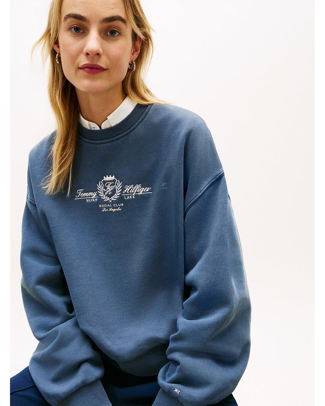 Sweat Décontracté En Molleton À Blason Brodé Tommy Hilfiger en coloris Blue