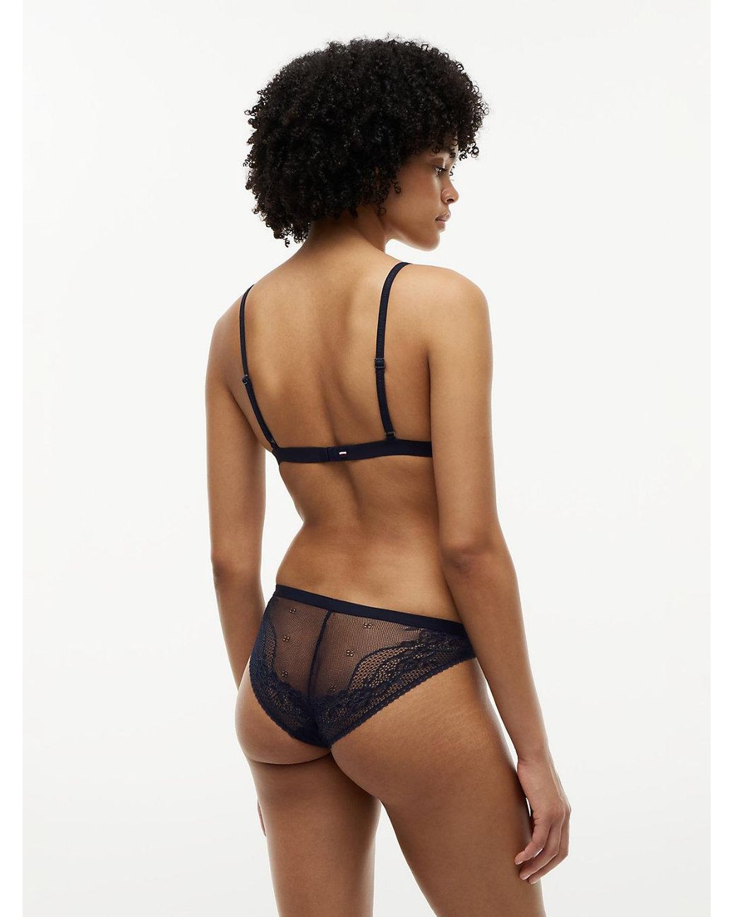 Tommy Hilfiger Blue Logo Waistband Lace Briefs