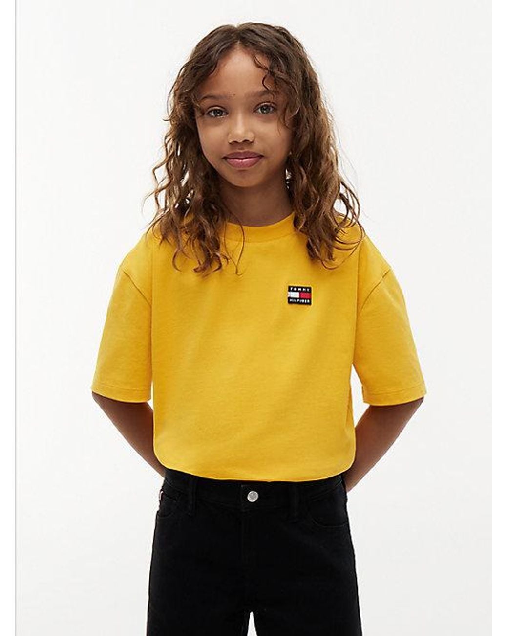 Tommy Hilfiger Yellow Heritage Flag Logo Relaxed Jersey T-Shirt