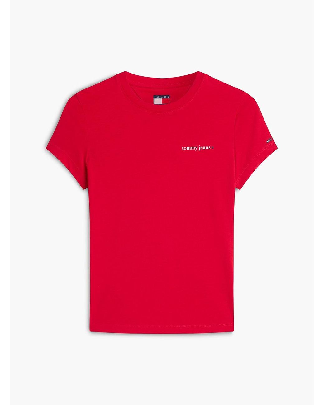 Tommy Hilfiger Red Logo Slim Jersey T-Shirt