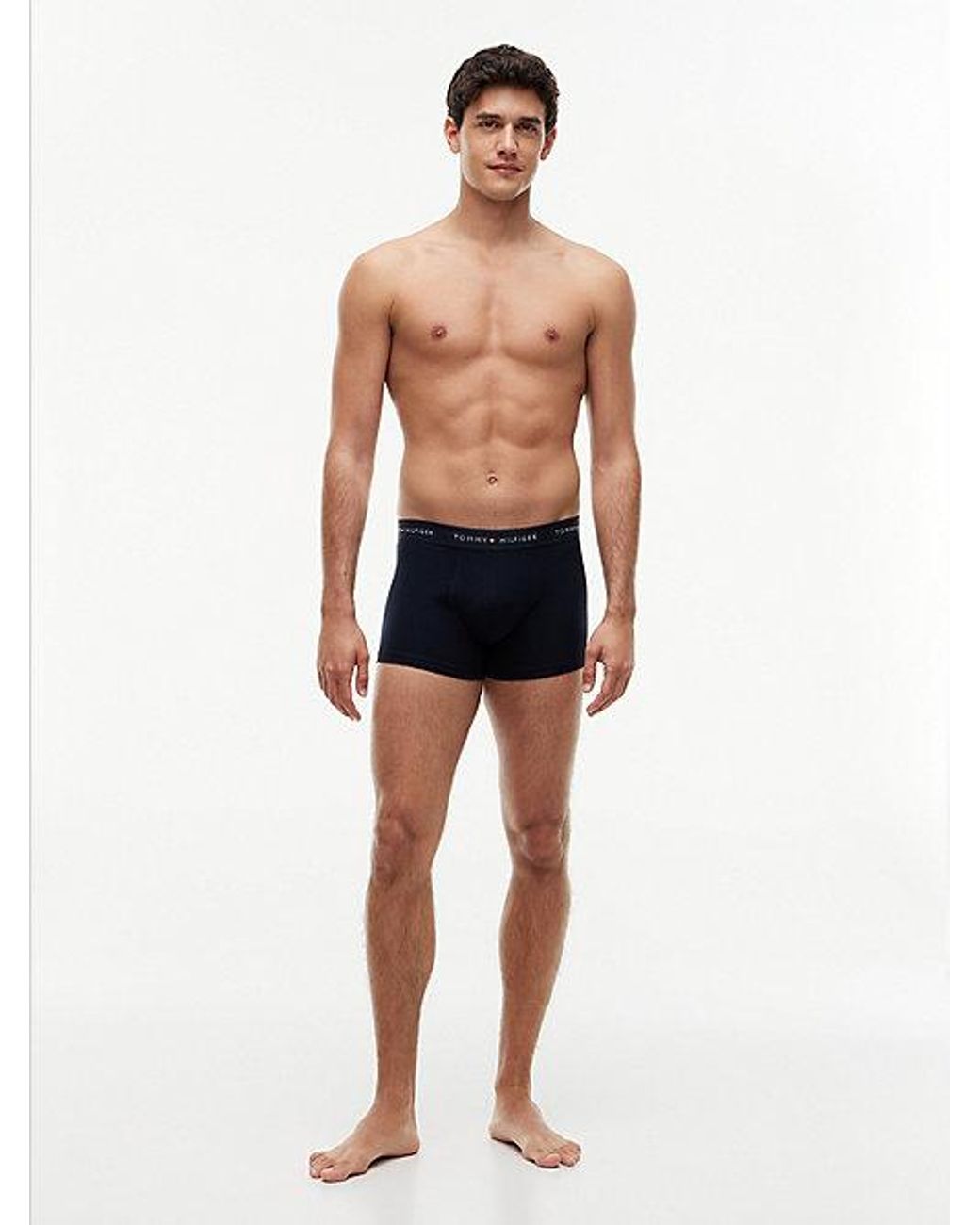 Tommy Hilfiger Blue 3 Pack Signature Logo Contrast Waistband Trunks for men