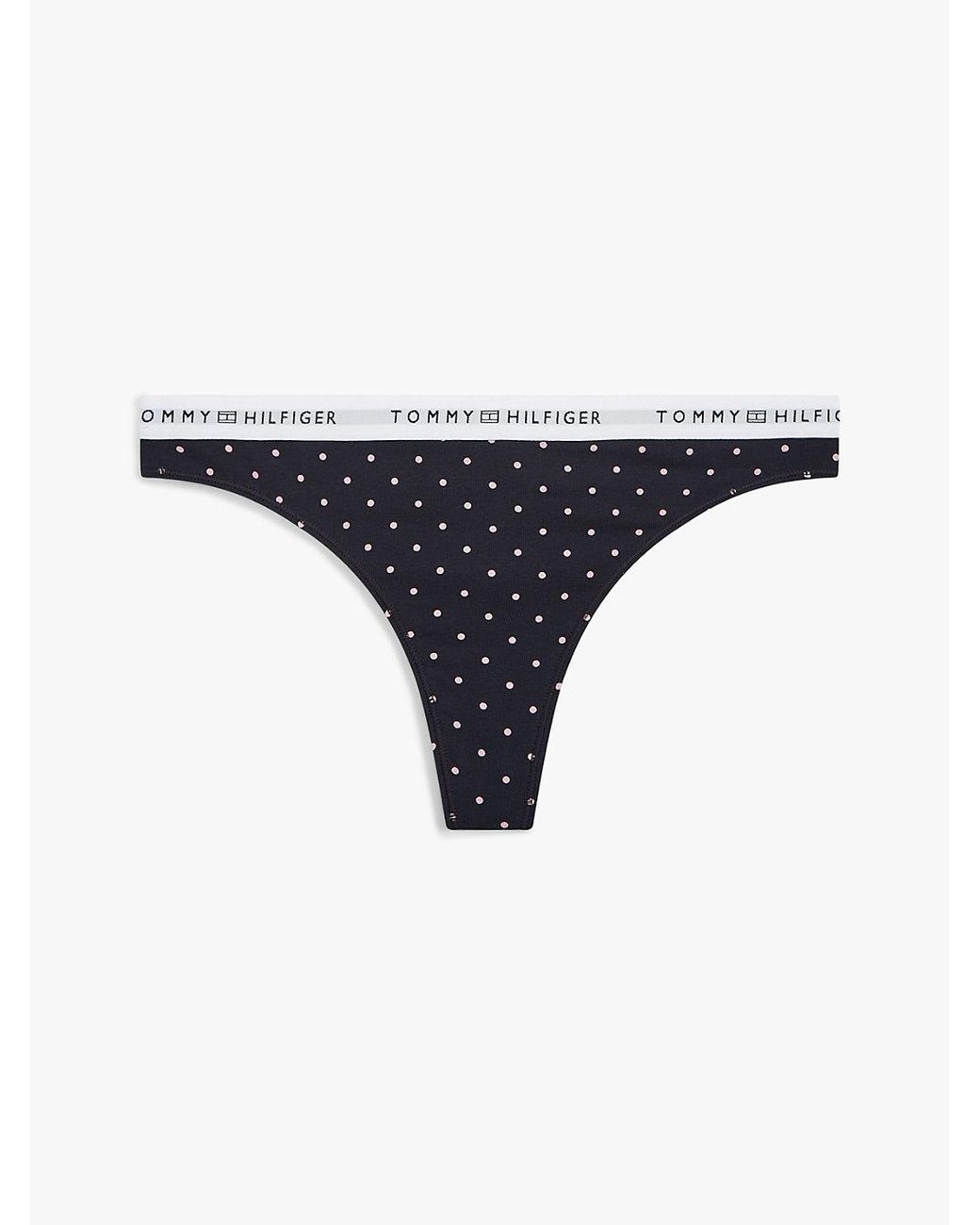 Tommy Hilfiger Blue Print Repeat Logo Waistband Thong