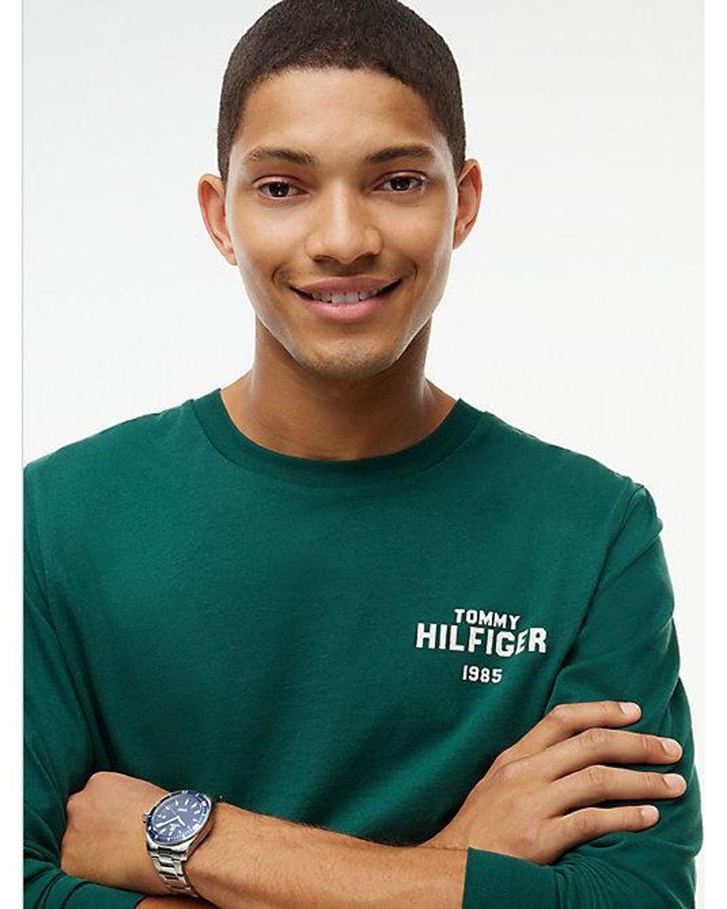 Tommy Hilfiger Green 1985 Graphic Long Sleeve T-Shirt for men