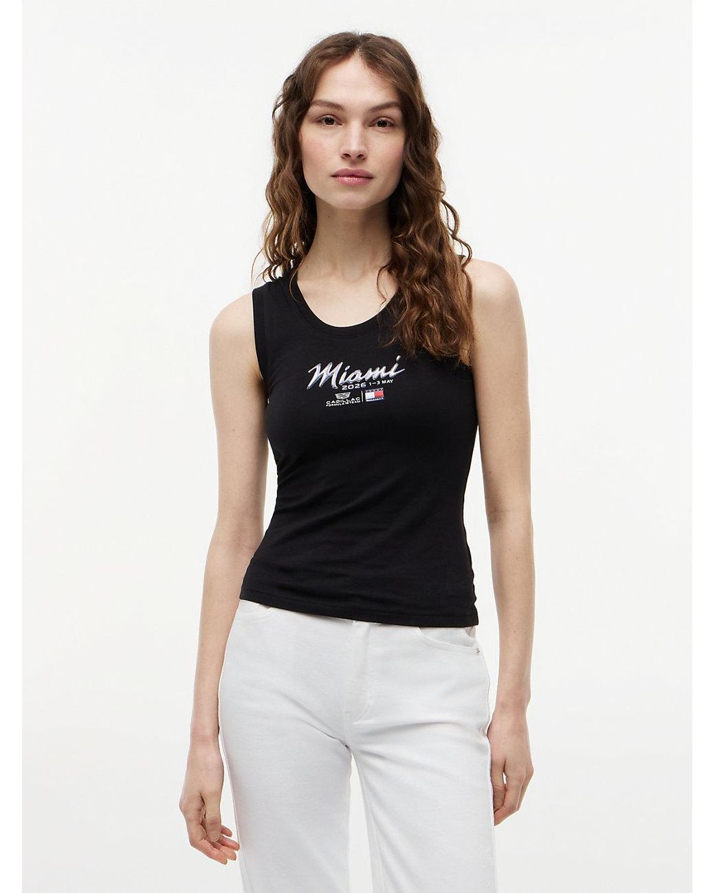 Tommy Hilfiger White Th X Cadillac Formula 1 Team Miami Tank Top