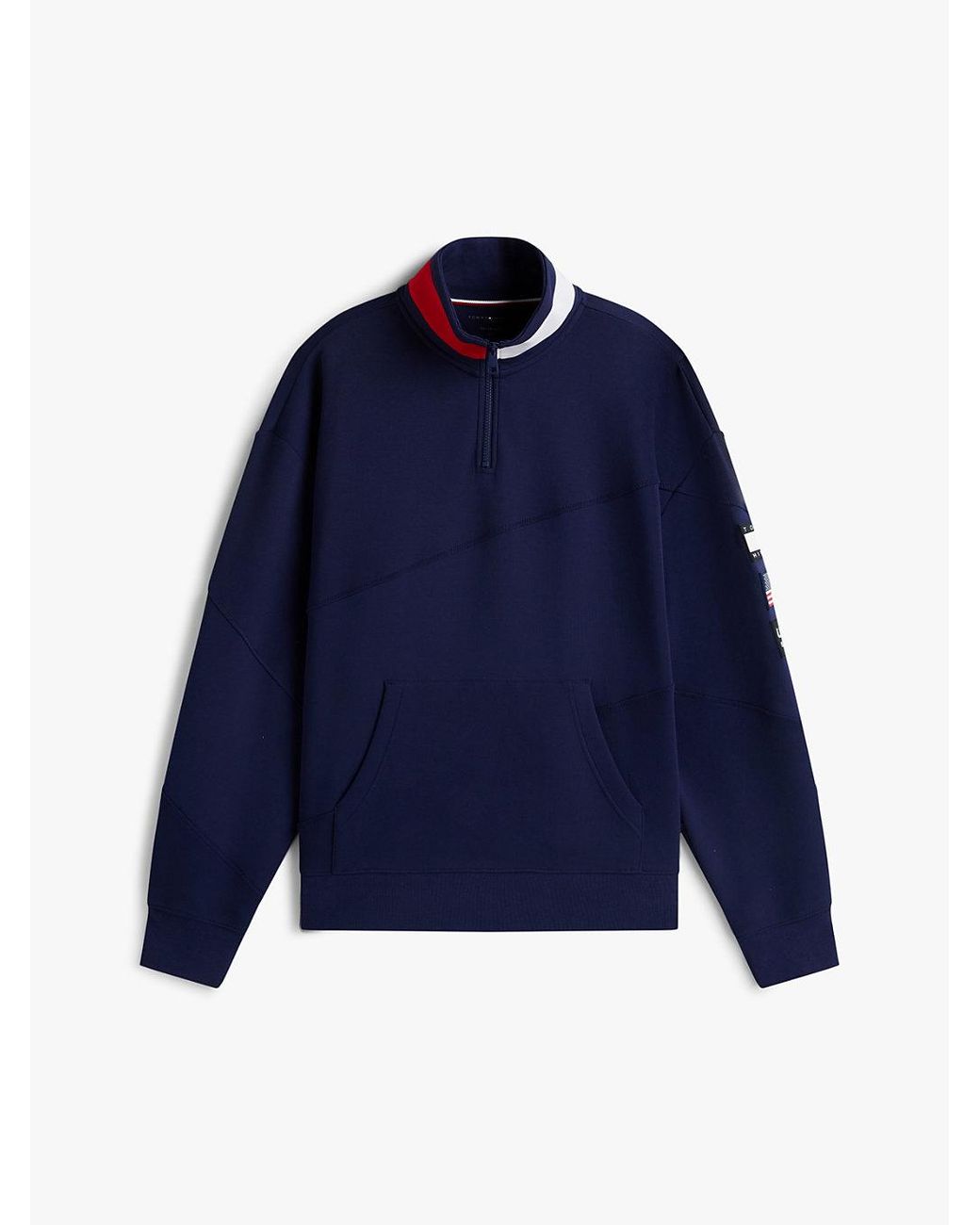 Tommy Hilfiger Blue Tommy X U.s. Sail Gp Team Quarter-zip Sweatshirt