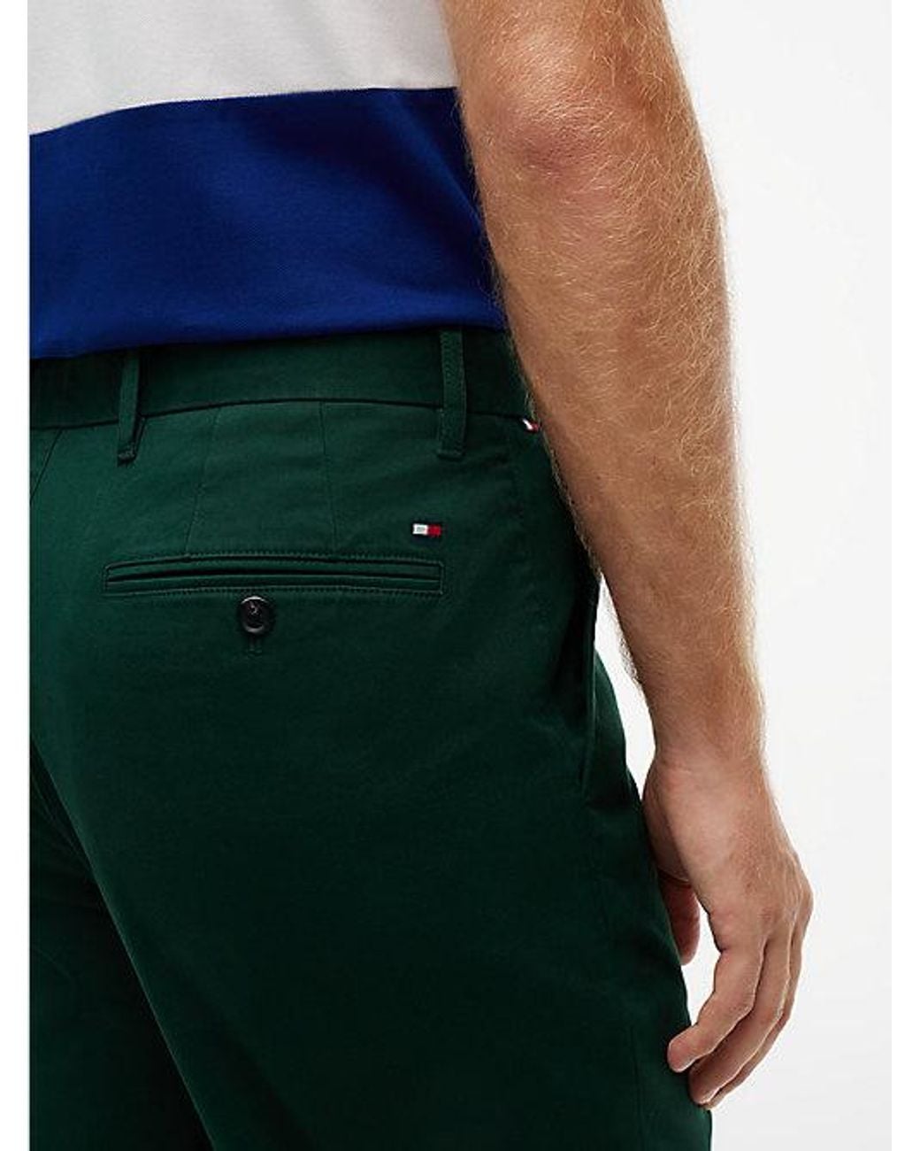 Tommy Hilfiger Green 1985 Denton Slim Straight Leg Chinos for men