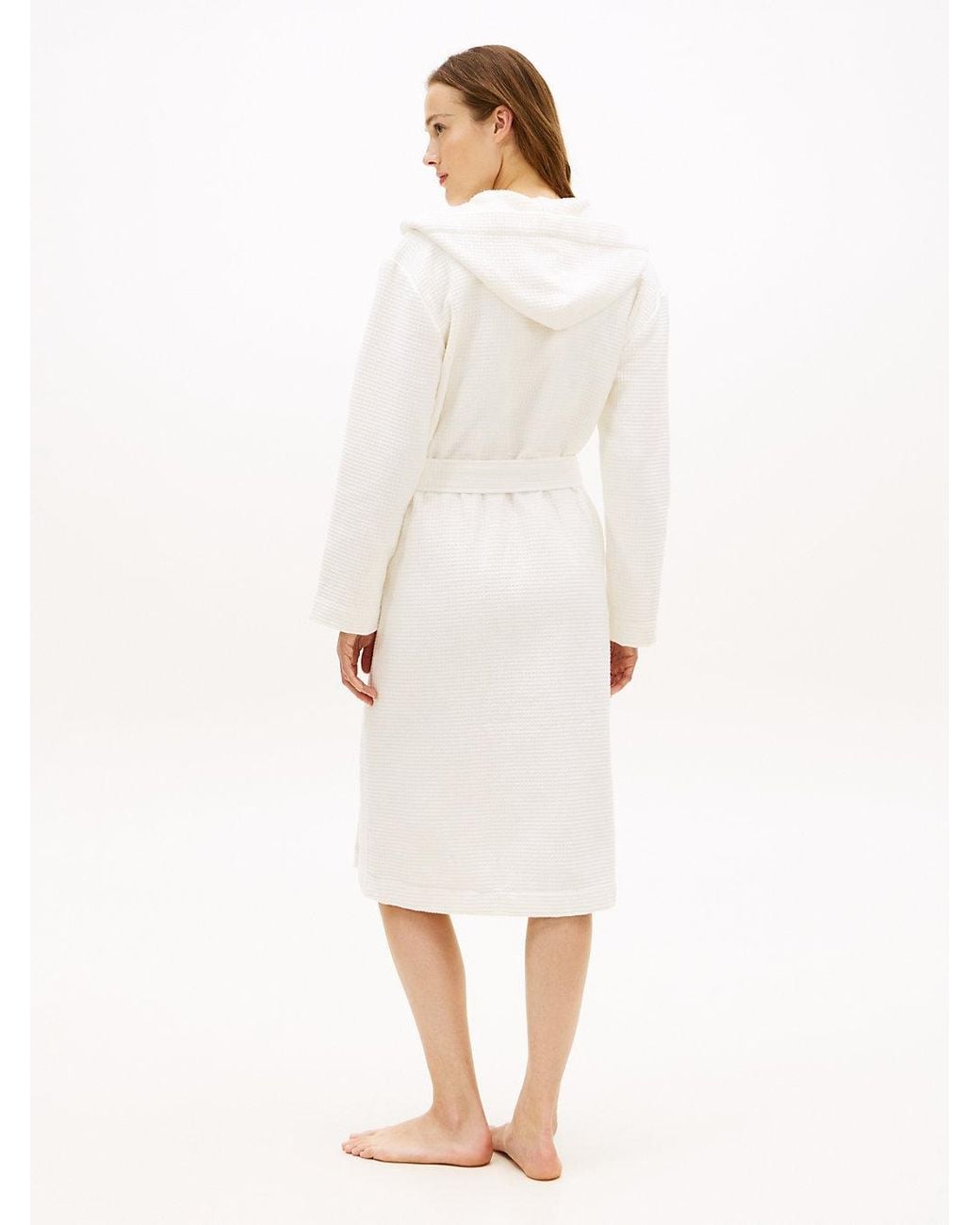 Tommy Hilfiger White Essential Waffle Knit Bathrobe