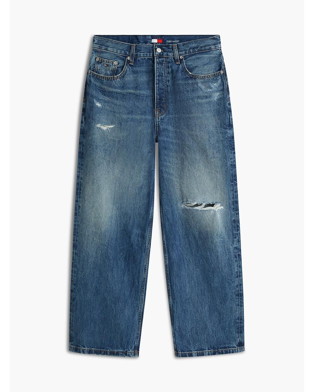 Tommy Hilfiger Blue Theo Distressed Loose Jeans for men
