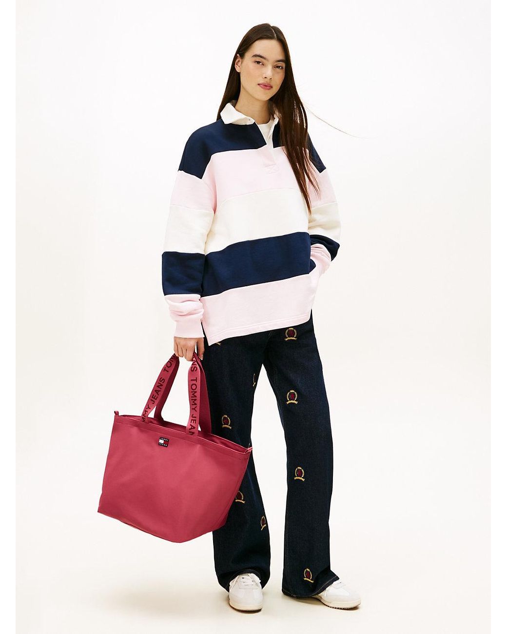 Tommy Hilfiger Pink Essential Repeat Logo Tote Bag