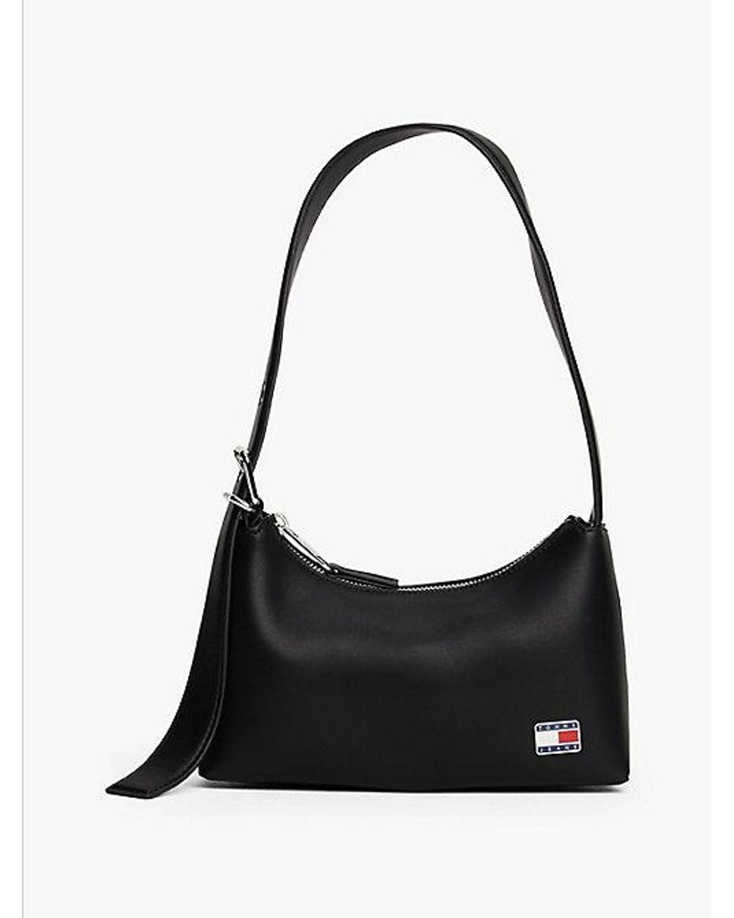 Tommy Hilfiger Black Logo Plaque Shoulder Bag