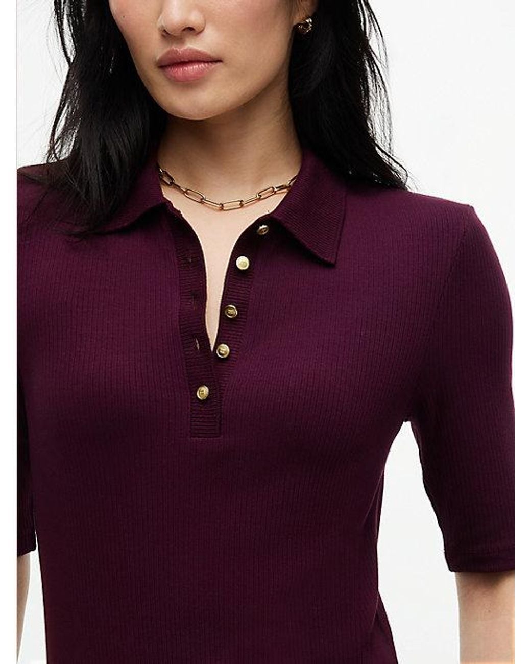 Tommy Hilfiger Purple Midi Fit And Flare Polo Dress