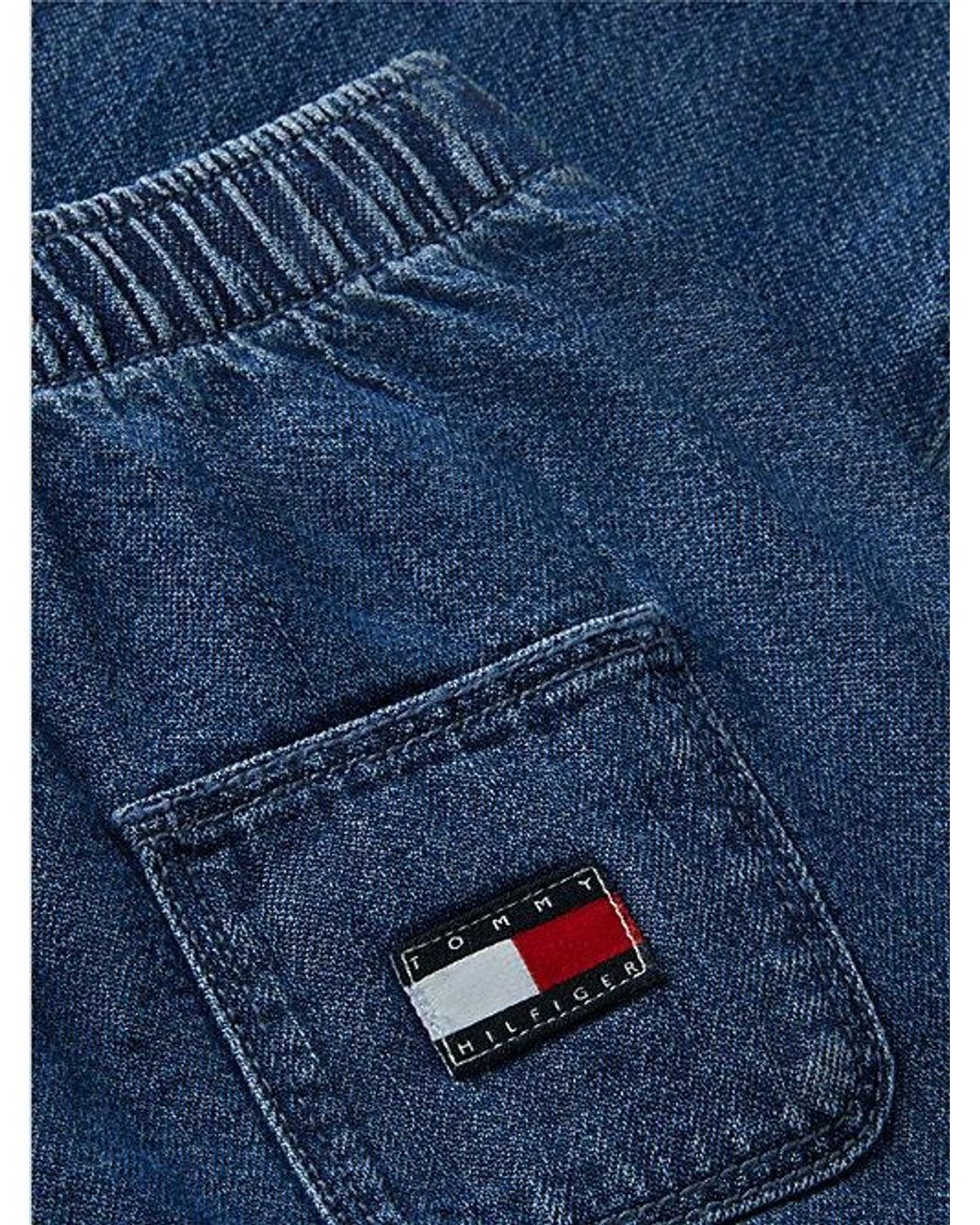 Tommy Hilfiger Blue Elasticated Waistband Oversized Jeans