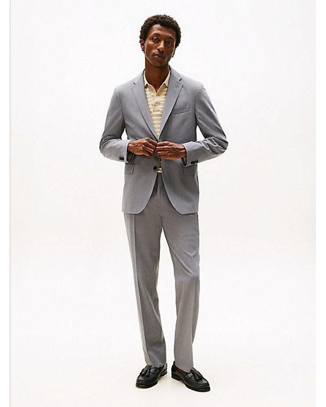 Tommy Hilfiger White Twill Suit With Wool for men