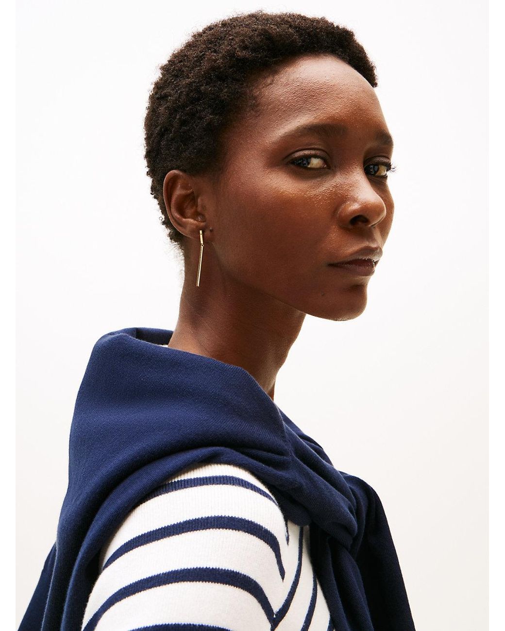 Tommy Hilfiger White Gold-plated Drop Earrings