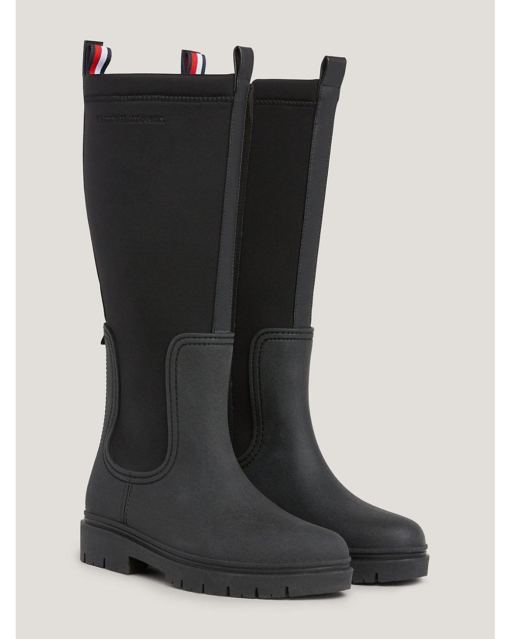 Tommy hilfiger long rain boots deals