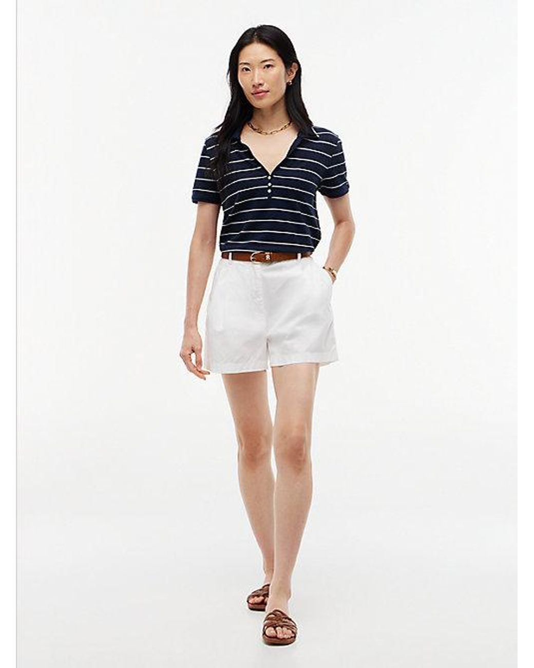Tommy Hilfiger Blue Regular Fit Pique Henley Polo Shirt