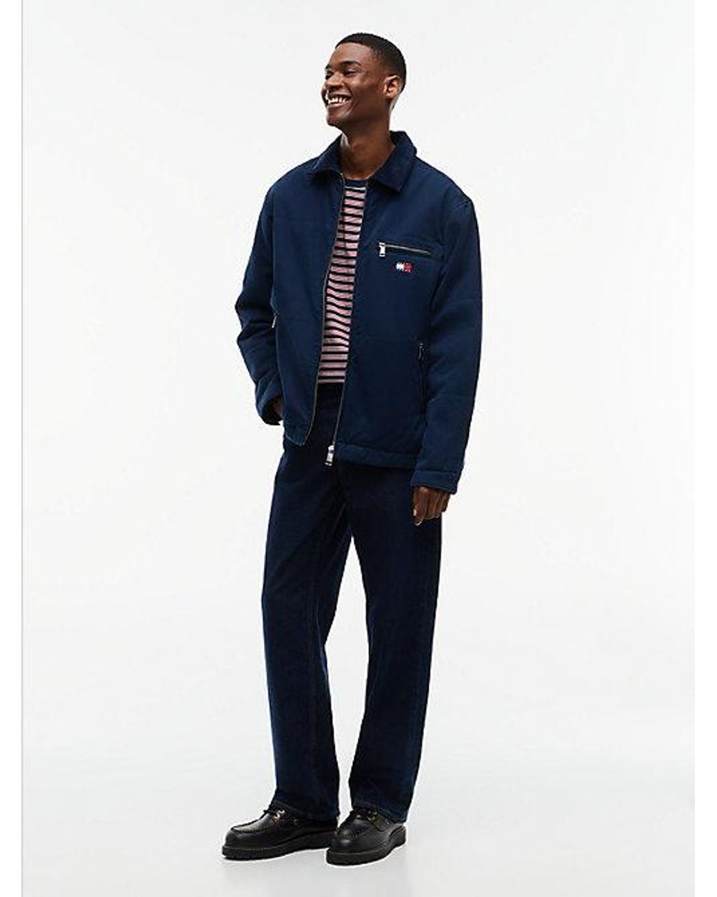 Tommy Hilfiger Blue Tommy Jeans Relaxed Quilted Collared Jacket for men