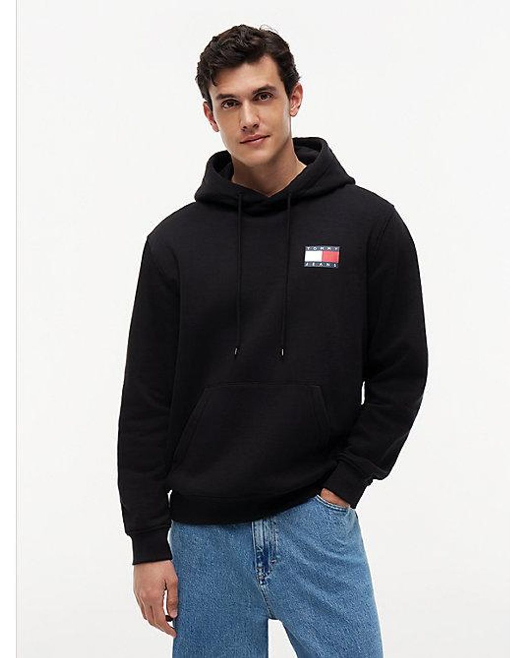 Tommy Hilfiger Blue Tommy Badge Terry Fleece Hoody for men