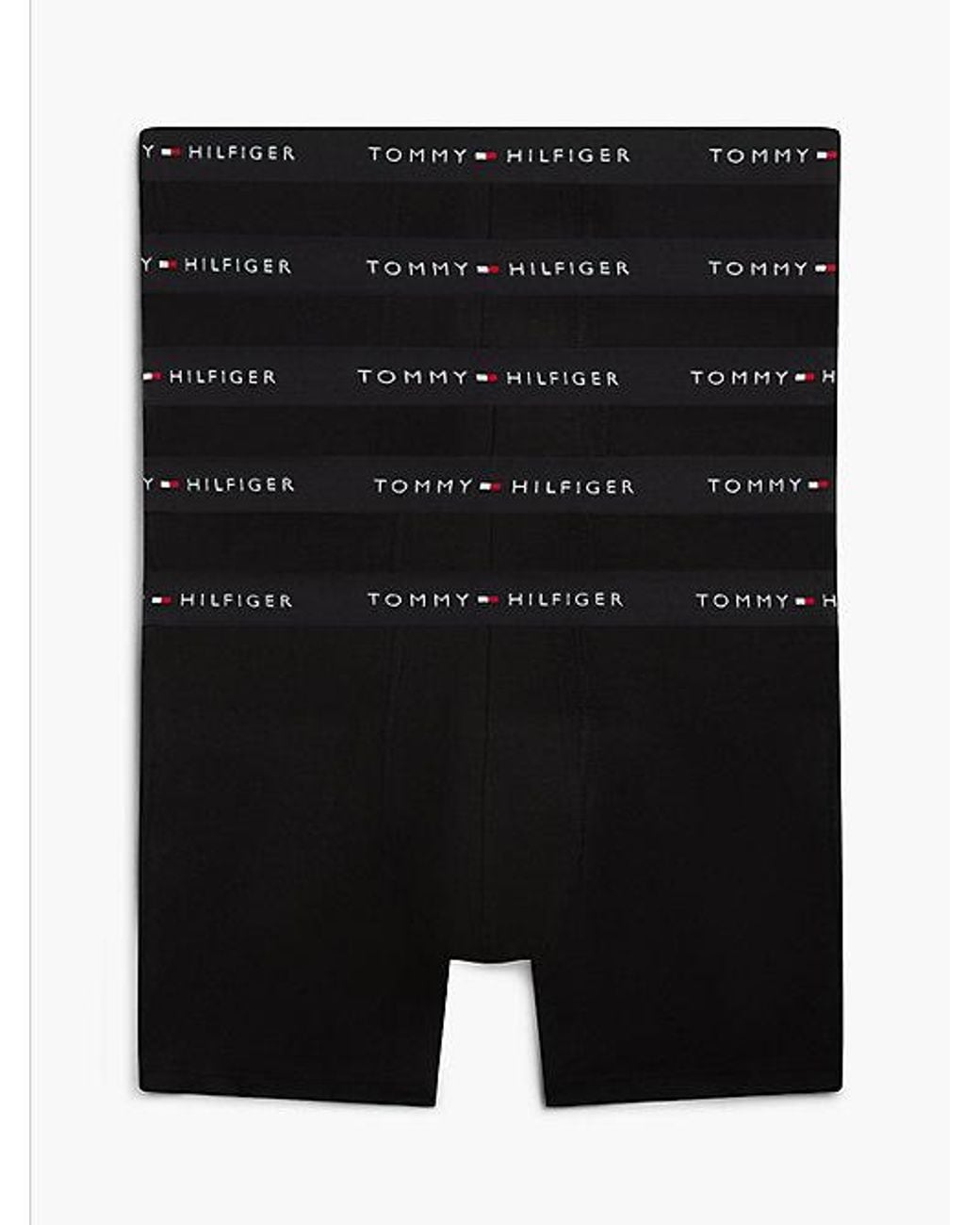 Tommy Hilfiger Black 5 Pack Signature Logo Waistband Boxer Briefs for men