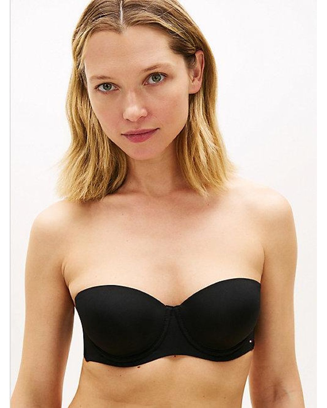 Tommy Hilfiger Essential Strapless Bh Van Microvezel in het Black