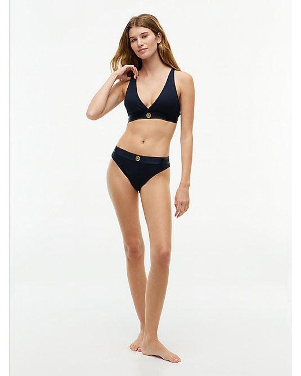 Tommy Hilfiger Blue Crest Metallic Underband Triangle Bra