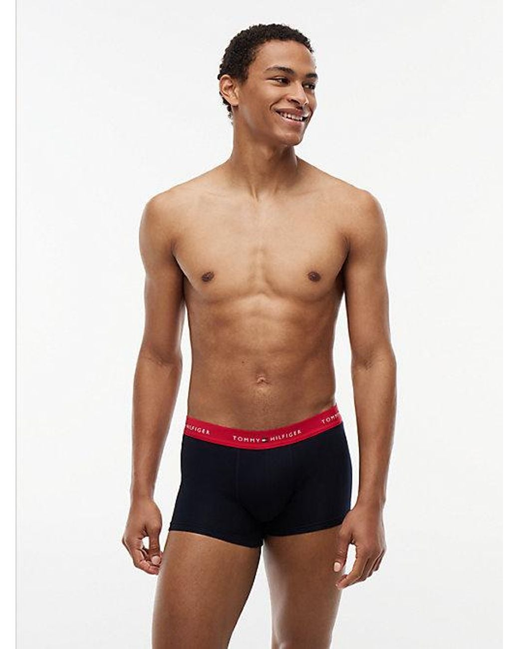Tommy Hilfiger Blue 3-Pack Signature Logo Contrast Waistband Trunks for men