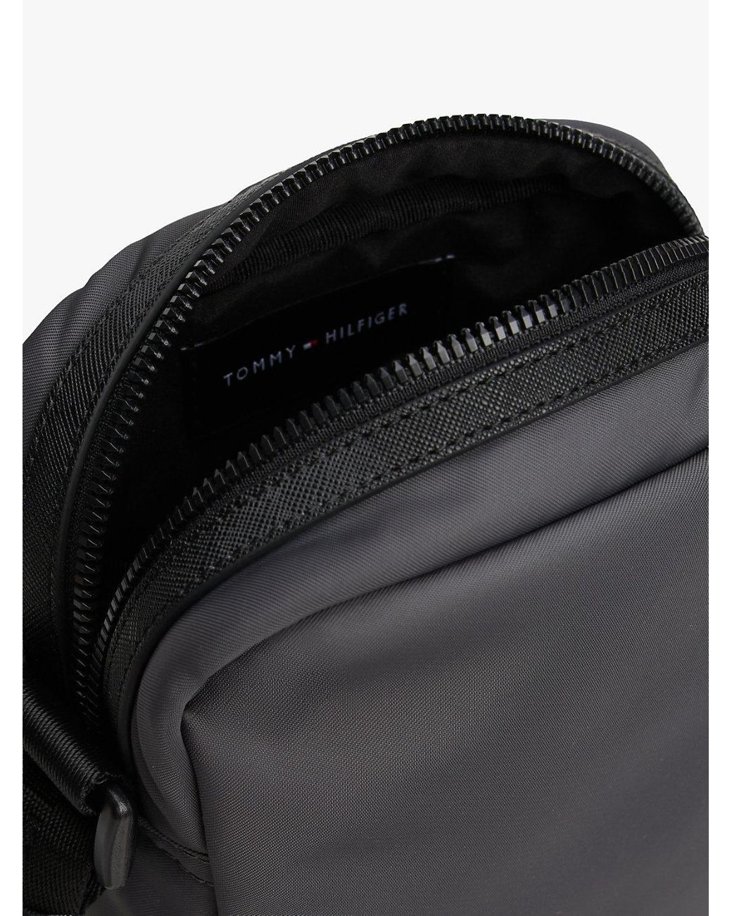 Tommy Hilfiger Gray Textile Logo Patch Crossbody Reporter Bag for men