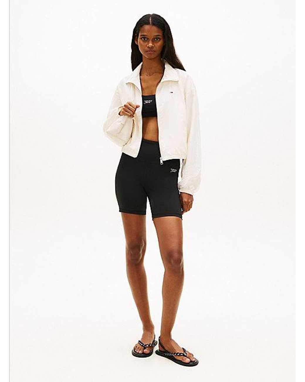 Tommy Hilfiger White Water Repellent Tie Side Zip-Thru Jacket