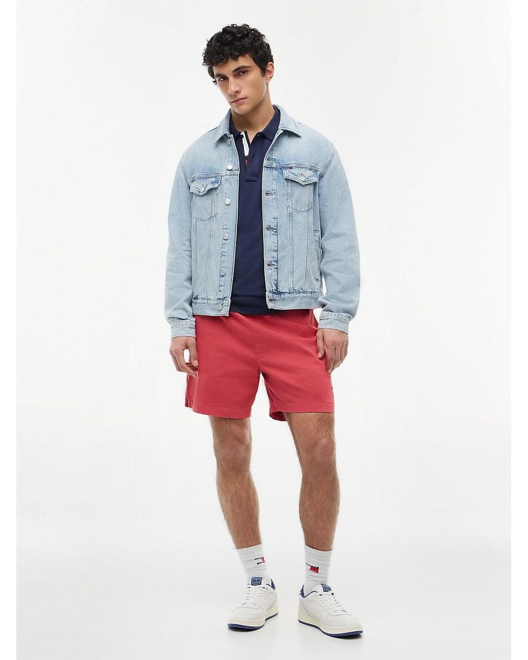 Tommy Hilfiger Blue Ryan Colour-Blocked Vintage Denim Trucker Jacket for men
