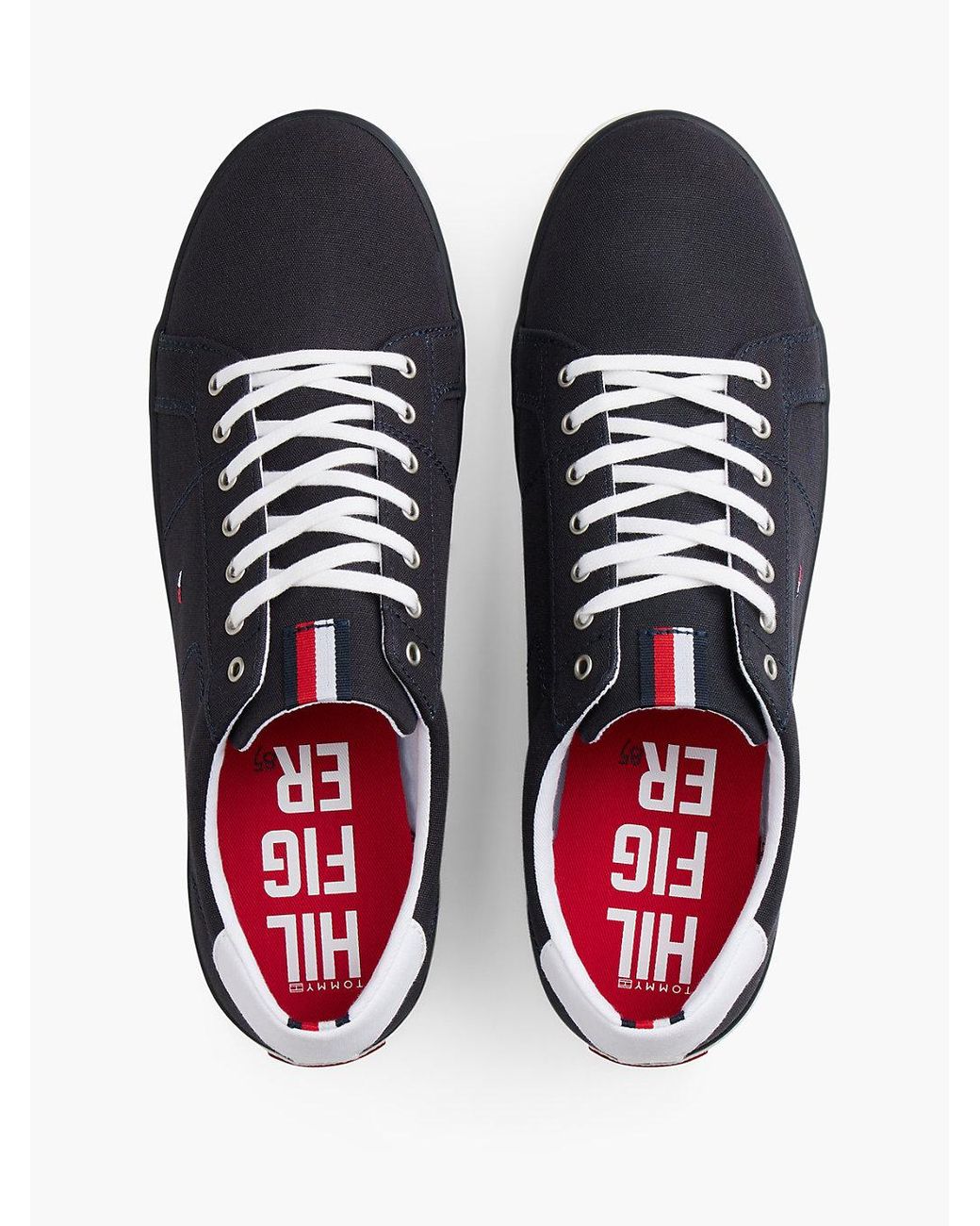 Tommy Hilfiger Blue Canvas Lace Up Trainers for men