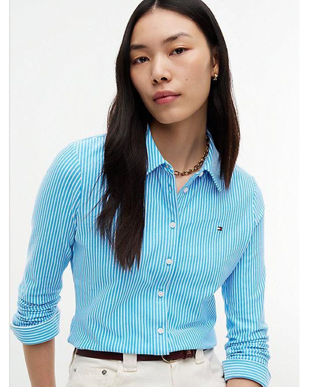 Tommy Hilfiger Blue 1985 Slim Fit Pique Shirt