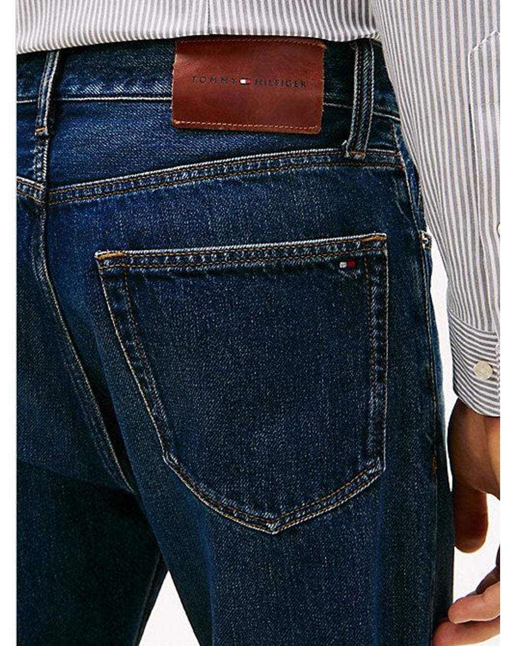 Tommy Hilfiger Blue Whiskered Regular Straight Leg Jeans for men