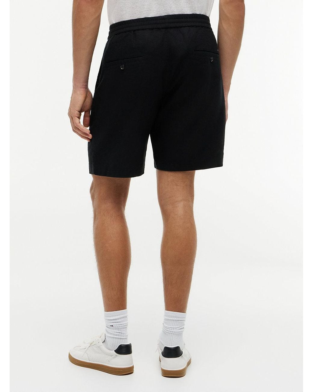 Tommy Hilfiger Black Dover Linen Blend Regular Fit Chino Shorts for men