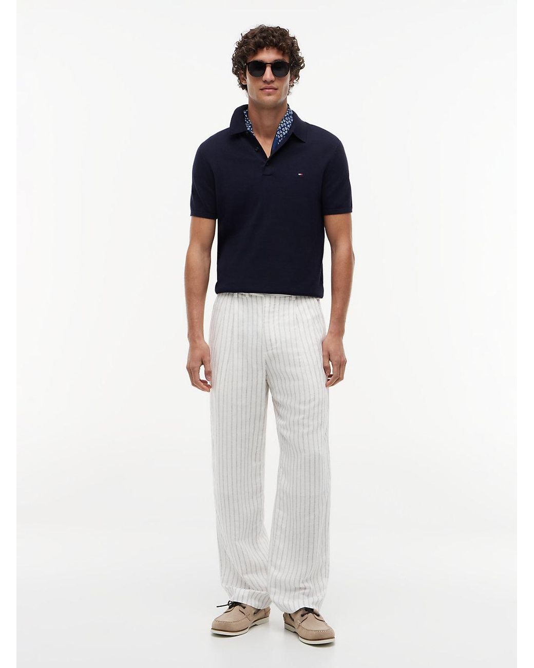 Tommy Hilfiger Blue Regular Fit Fine Knit Polo Shirt for men