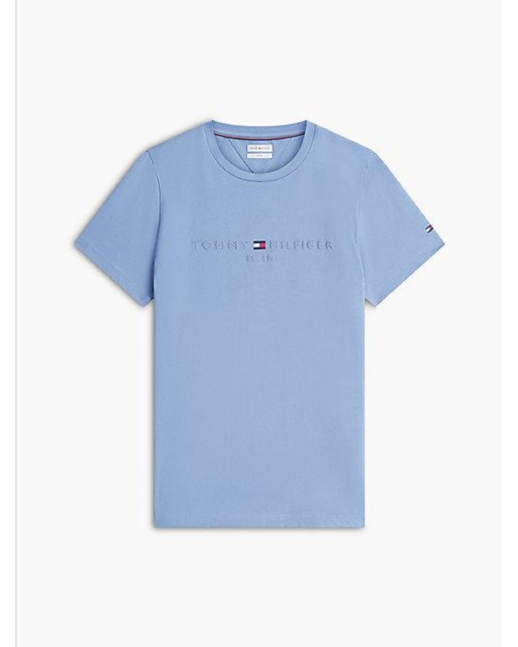Tommy Hilfiger Blue Logo Embroidery Slim Jersey T-Shirt for men