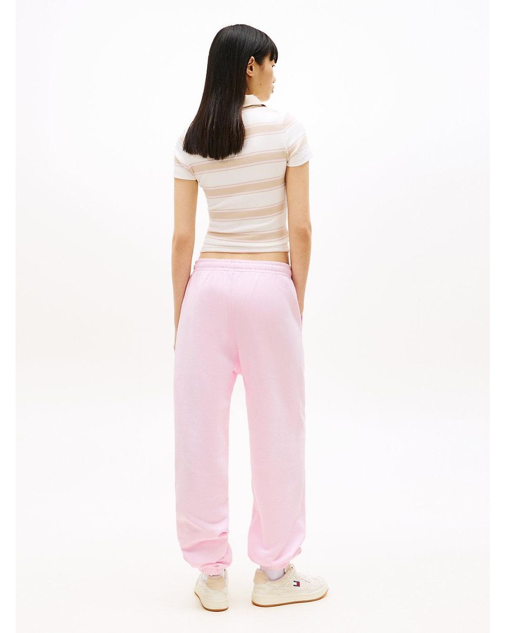 Tommy Hilfiger Pink Tommy Badge Relaxed Cuffed Leg Joggers