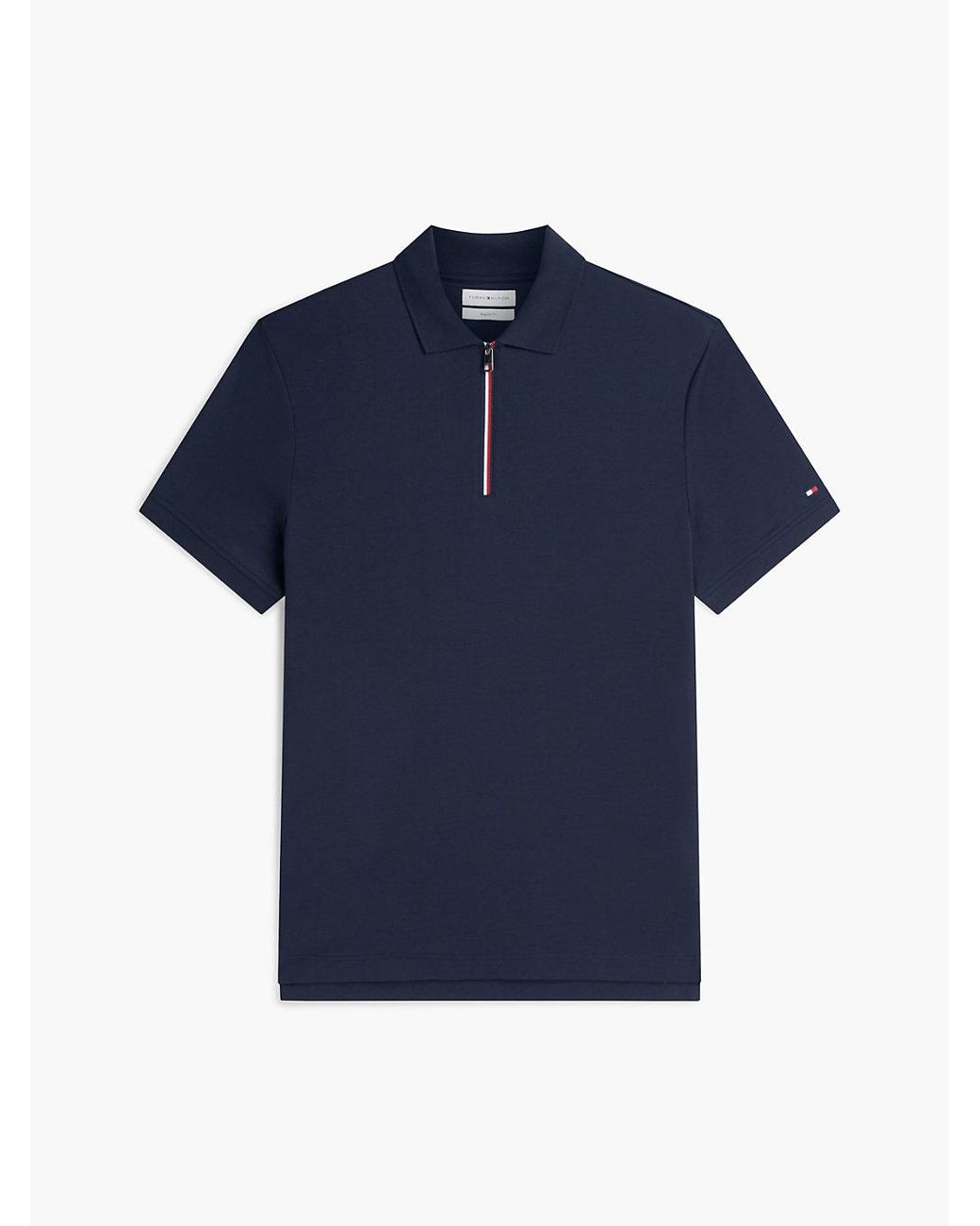 Tommy Hilfiger Blue Regular Fit Fluid Cotton Polo Shirt for men