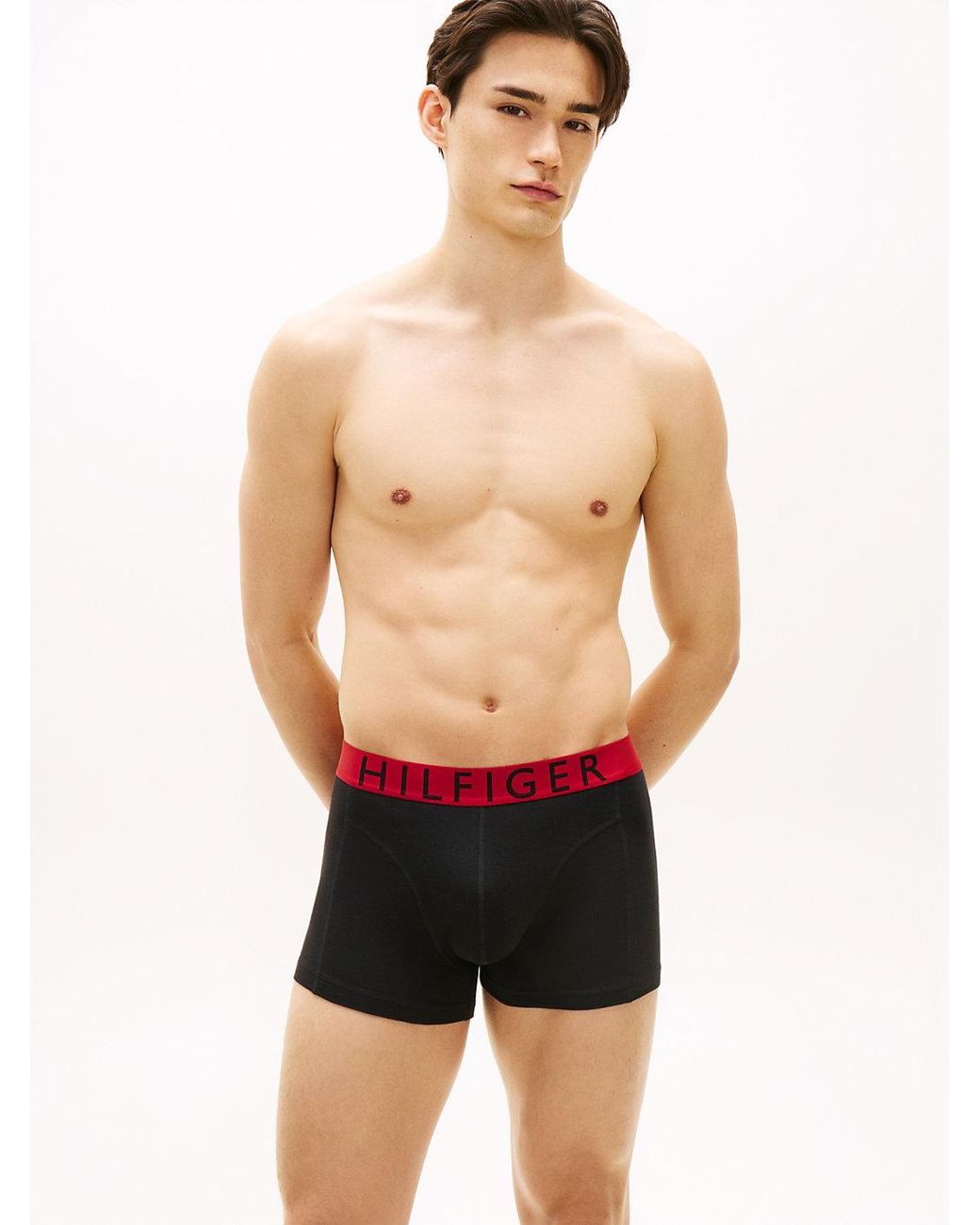 Tommy Hilfiger Black 3-Pack Logo Waistband Trunks for men