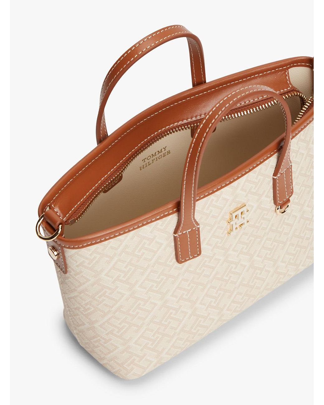 Tommy Hilfiger Natural Th Monoplay Crossbody Tote Bag