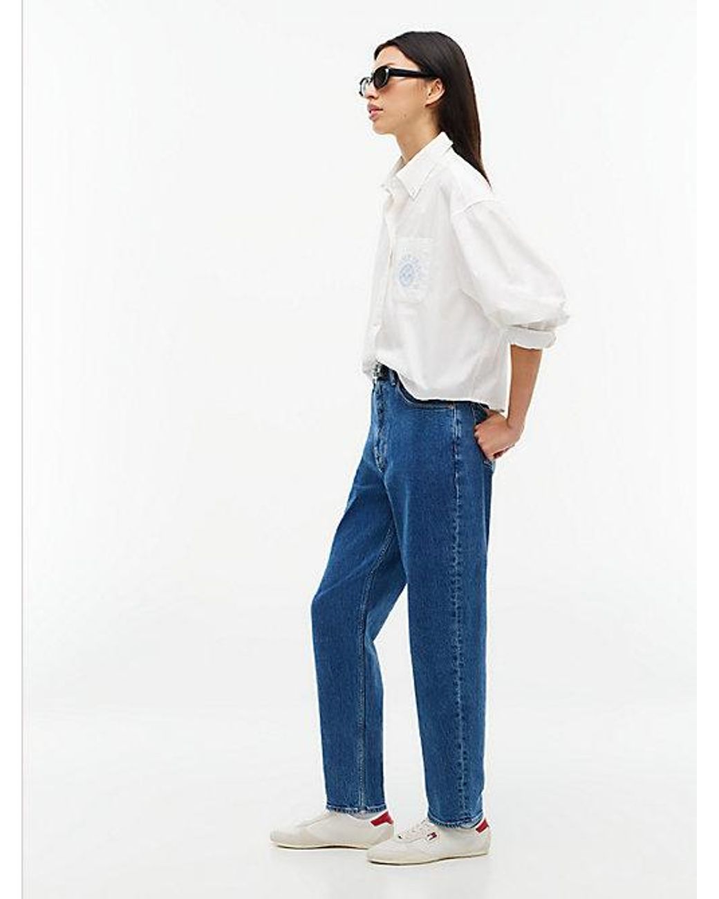 Tommy Hilfiger Blue Ultra High Rise Tapered Mom Jeans