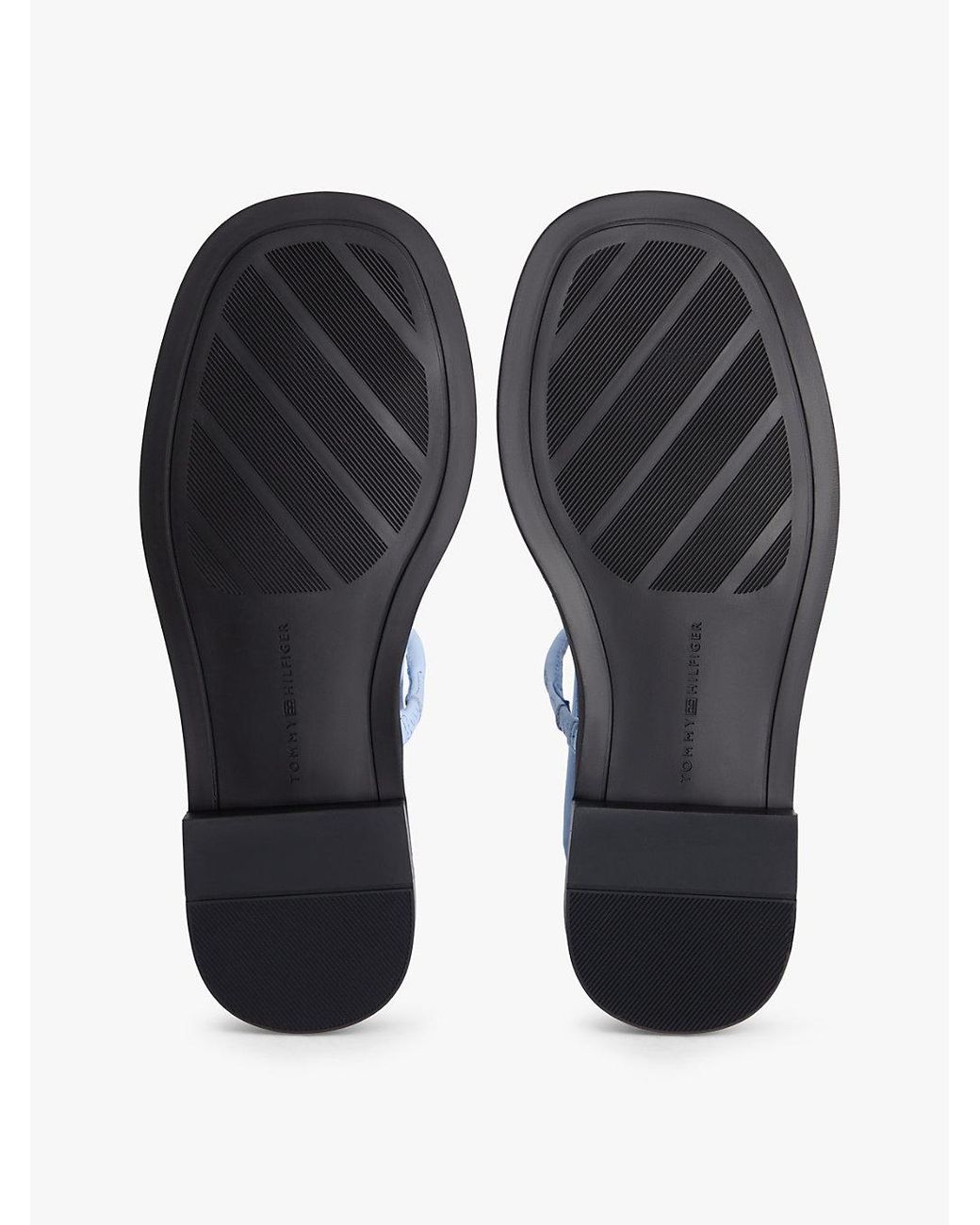 Tommy Hilfiger White Leather Th Monogram-Tone Heel Sandals