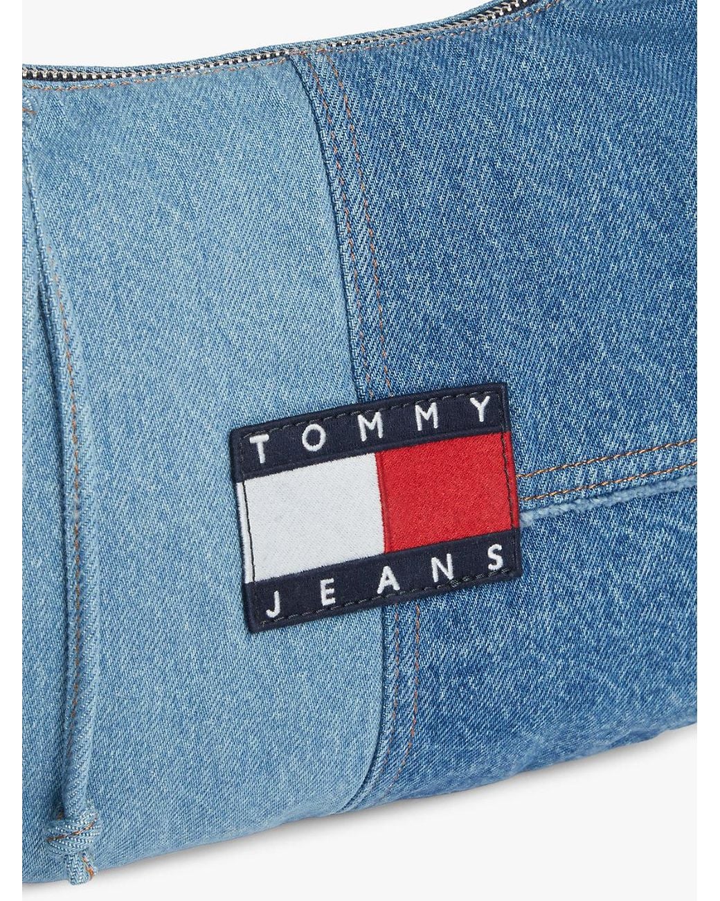Tommy Hilfiger Blue Patchwork Denim Shoulder Bag